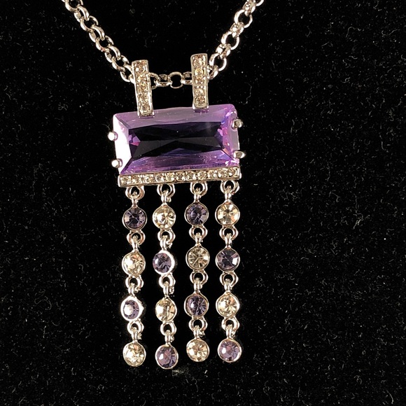 Stunning Amethyst & Diamond Statement Necklace - Picture 1 of 5